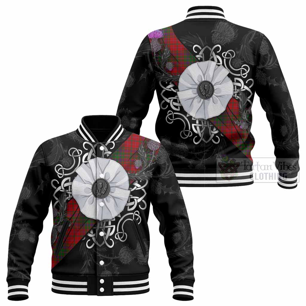 MacDougall (McDougall) Tartan Baseball Jacket Jacobite White Rose - Tartan Vibes Clothing