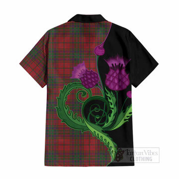 MacDougall (McDougall) Tartan Cotton Hawaiian Shirt Traditional Scottish Thistle