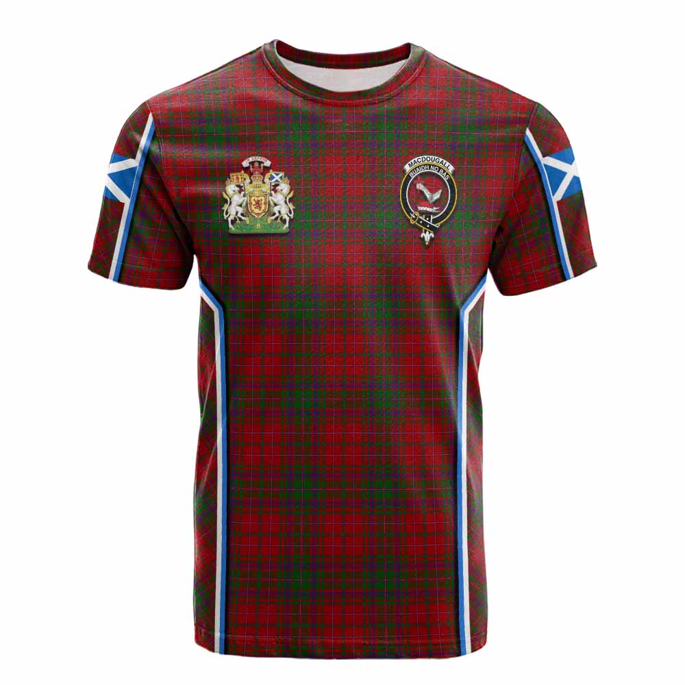 MacDougall (McDougall) Tartan Crest Cotton T-shirt Scotland Coat of Arm Flag Style - Tartan Vibes Clothing