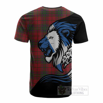 MacDougall (McDougall) Tartan Crest Cotton T-shirt Scottish Golden Lions Wave Flow