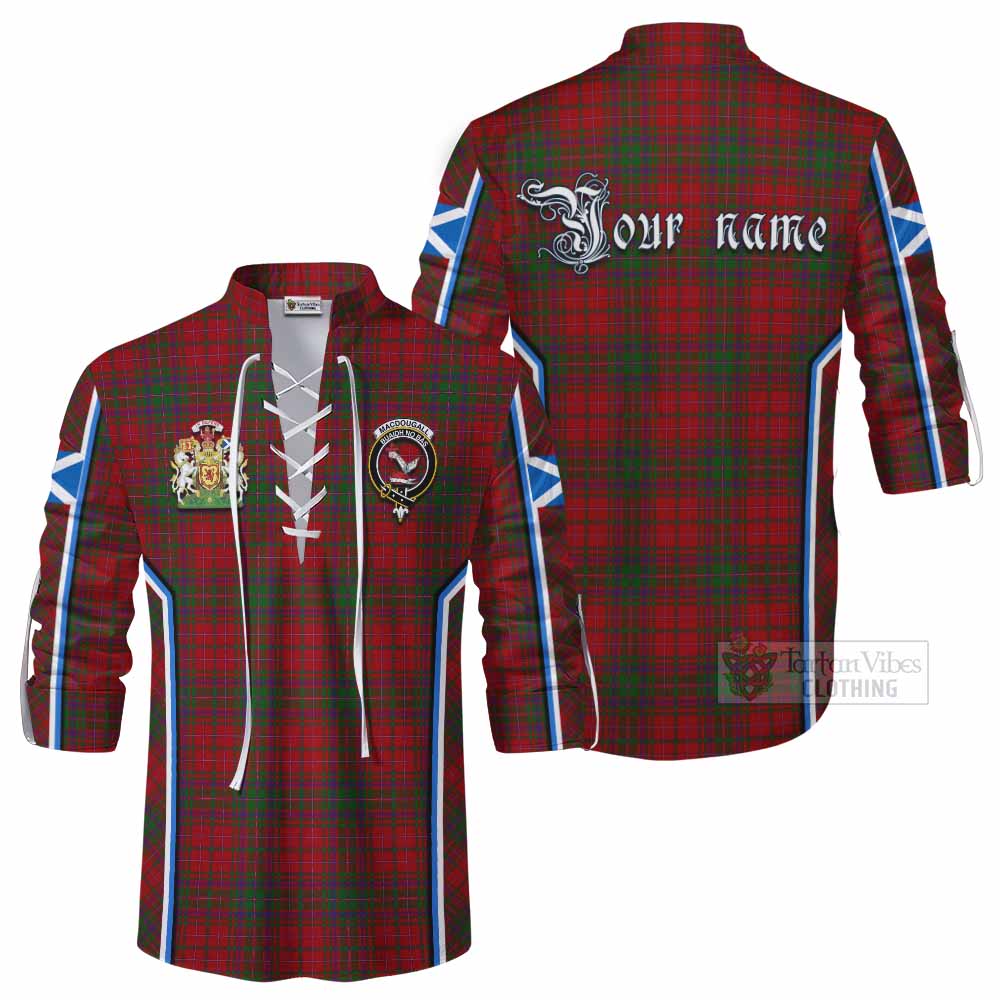 MacDougall (McDougall) Tartan Crest Ghillie Kilt Shirt Scotland Coat of Arm Flag Style - Tartan Vibes Clothing