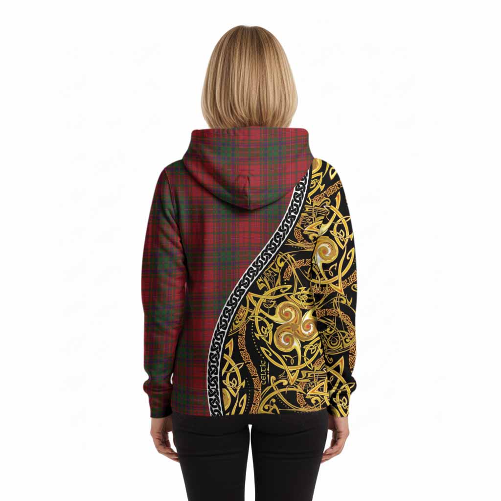 MacDougall (McDougall) Tartan Crest Hoodie Celtic Knot and Triple Trickle Spiral Symbols