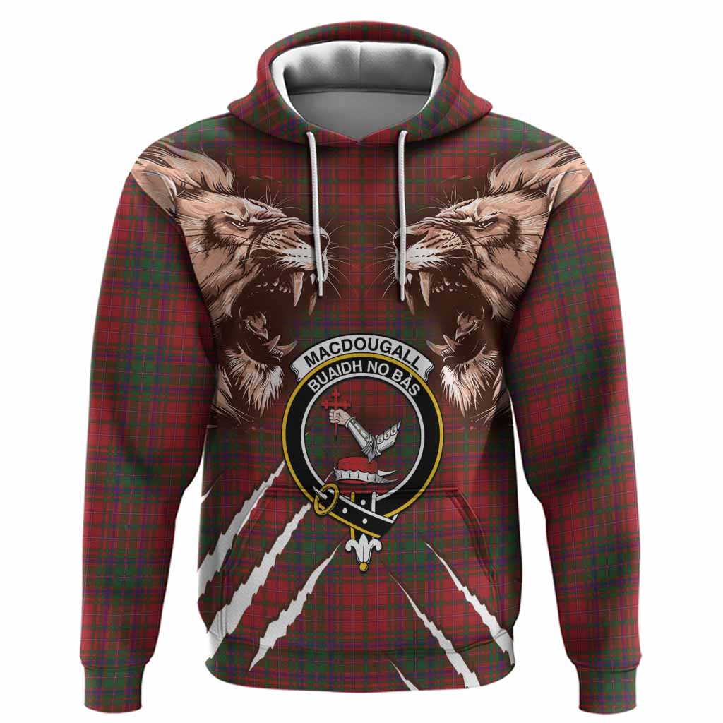 MacDougall (McDougall) Tartan Crest Hoodie Ferocious Lion Style