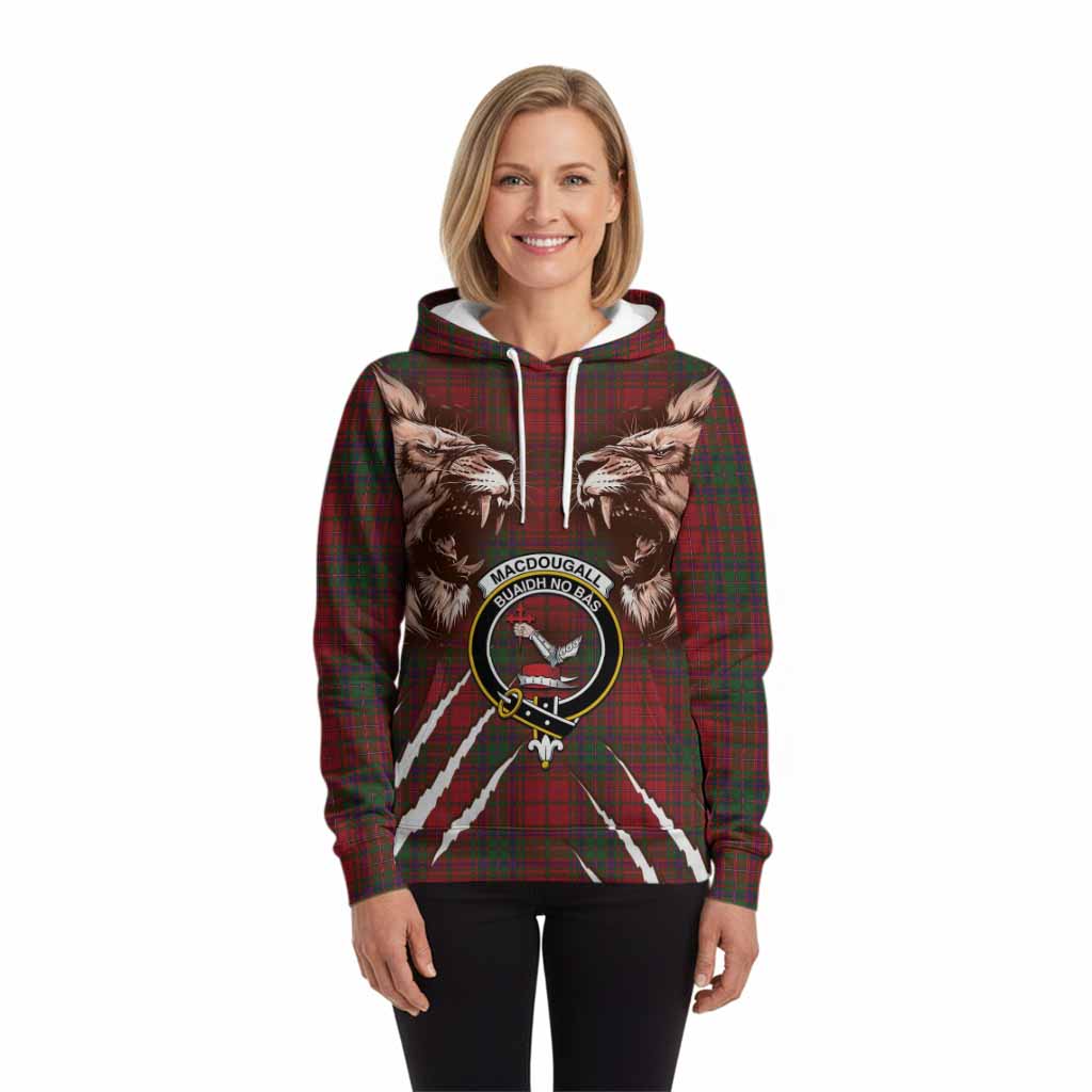 MacDougall (McDougall) Tartan Crest Hoodie Ferocious Lion Style