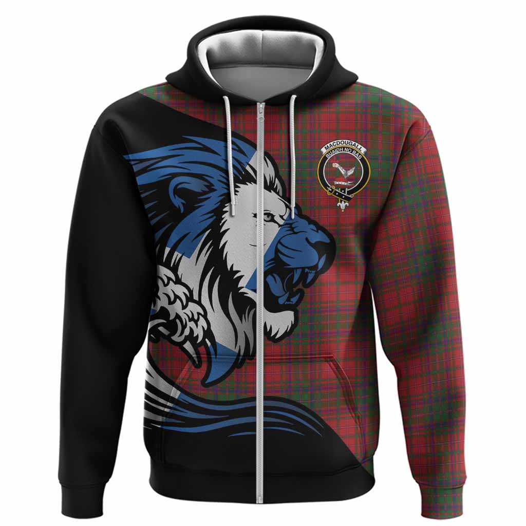 MacDougall (McDougall) Tartan Crest Hoodie Scottish Golden Lions Wave Flow