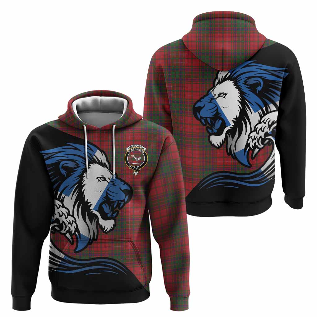 MacDougall (McDougall) Tartan Crest Hoodie Scottish Golden Lions Wave Flow