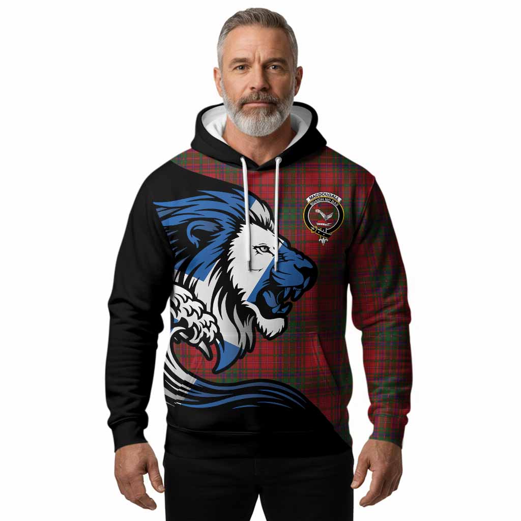 MacDougall (McDougall) Tartan Crest Hoodie Scottish Golden Lions Wave Flow