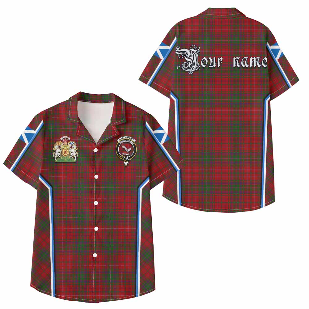 MacDougall (McDougall) Tartan Crest Kid Hawaiian Shirt Scotland Coat of Arm Flag Style - Tartan Vibes Clothing