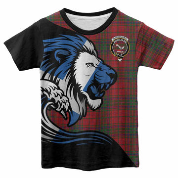 MacDougall (McDougall) Tartan Crest Kid T-shirt Scottish Golden Lions Wave Flow
