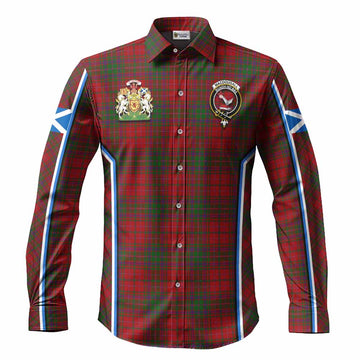 MacDougall (McDougall) Tartan Crest Long Sleeve Button Shirts Scotland Coat of Arm Flag Style