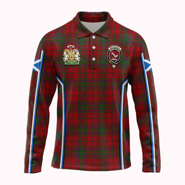 MacDougall (McDougall) Tartan Crest Long Sleeve Polo Shirt Scotland Coat of Arm Flag Style
