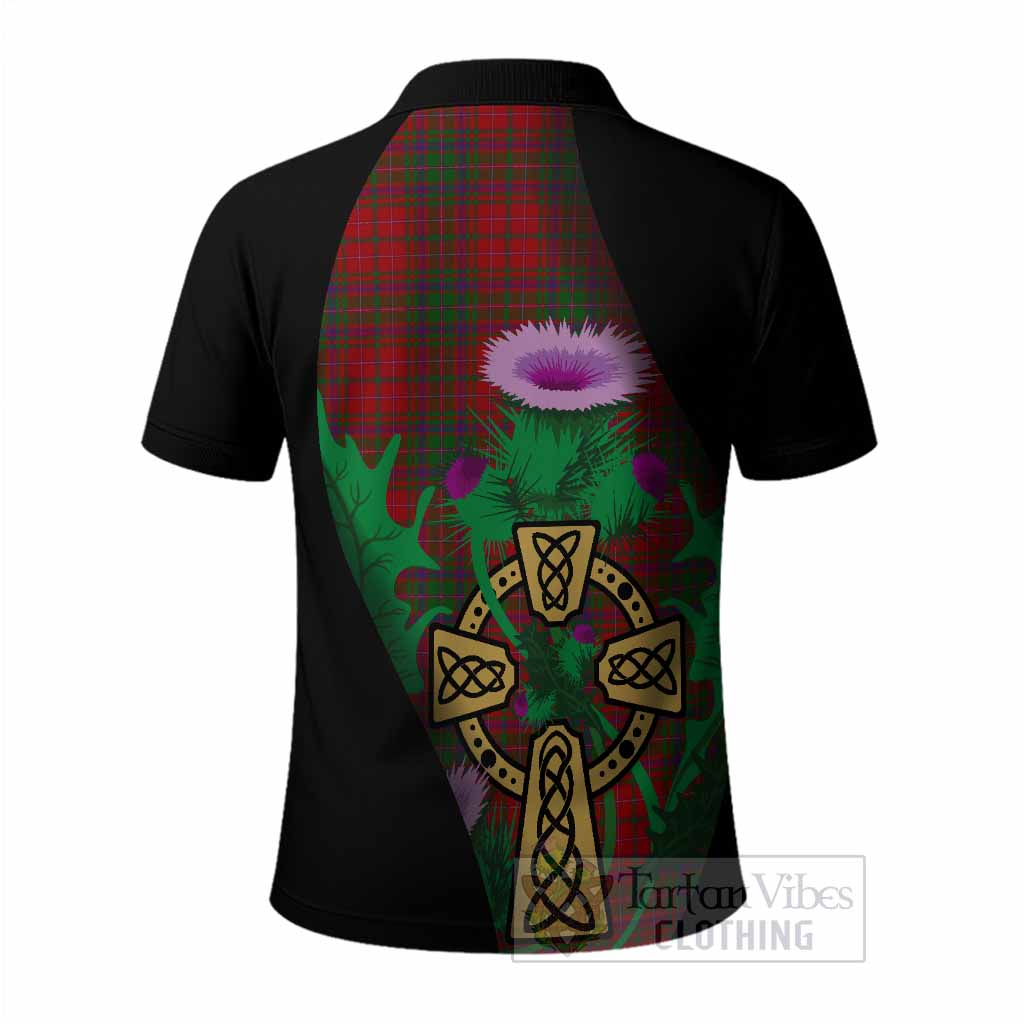 MacDougall (McDougall) Tartan Crest Polo Shirt Celtic Cross Thistle Flowers
