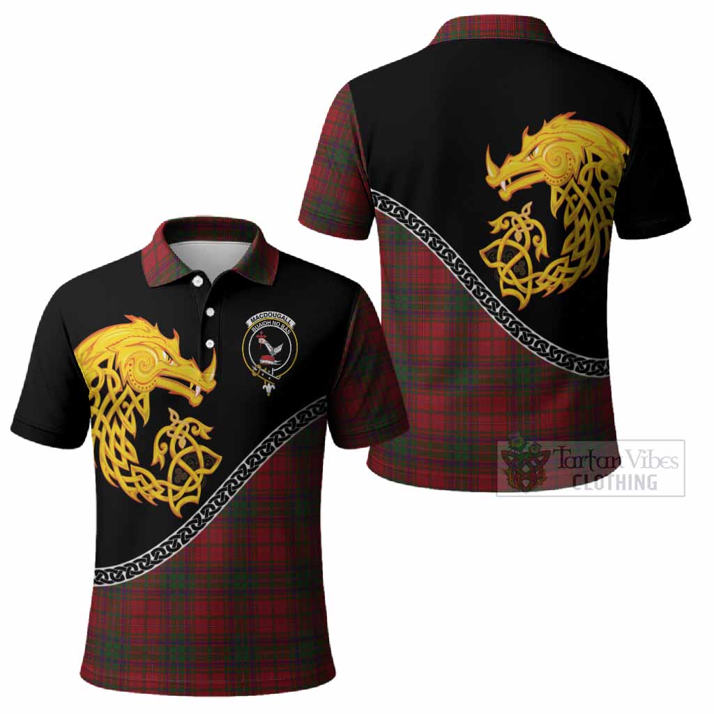 MacDougall (McDougall) Tartan Crest Polo Shirt Legendary Dragon Knot Half Style