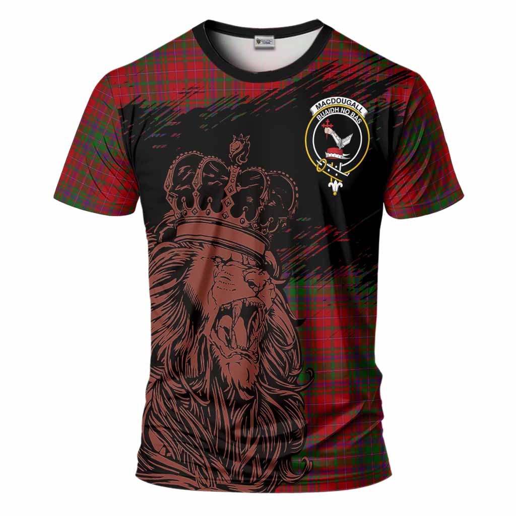 MacDougall (McDougall) Tartan Crest T-Shirt Crowned Lion Heritage Style