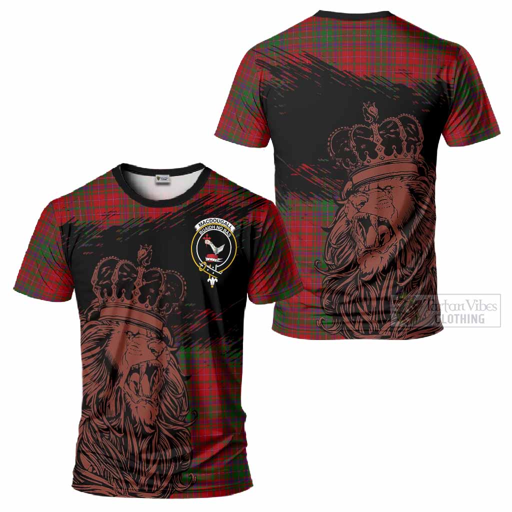 MacDougall (McDougall) Tartan Crest T-Shirt Crowned Lion Heritage Style