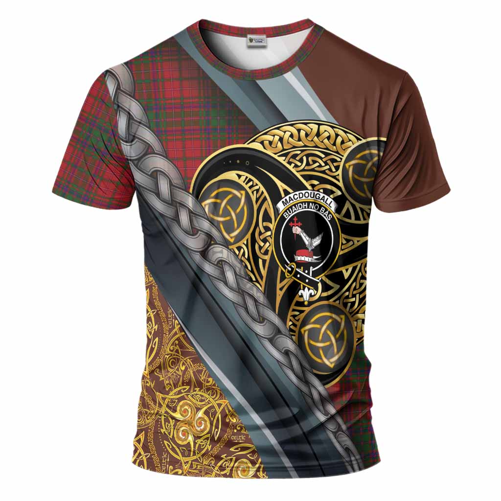 MacDougall (McDougall) Tartan Crest T-Shirt Scottish Triskele Celtic