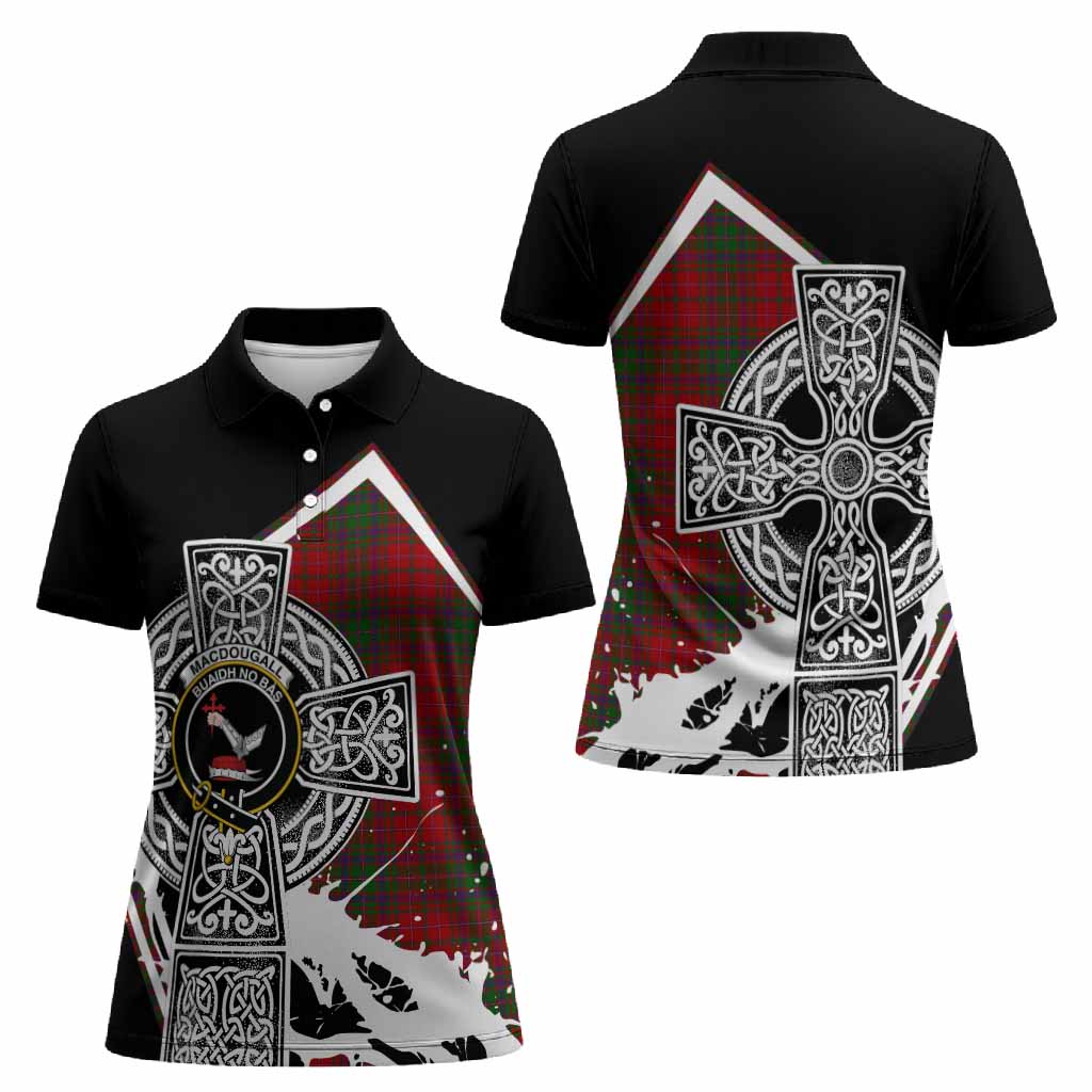 MacDougall (McDougall) Tartan Crest Women Polo Shirt Scottish Celtic Cross Heritage