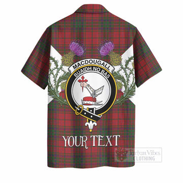 MacDougall (McDougall) Tartan Family Crest Hawaiian Shirt Scottish Burns Night Thistle Floral