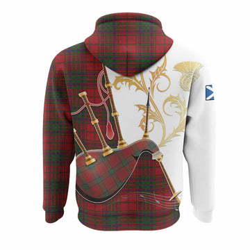 MacDougall (McDougall) Tartan Family Crest Hoodie Bagpipes with Scottish Thistle