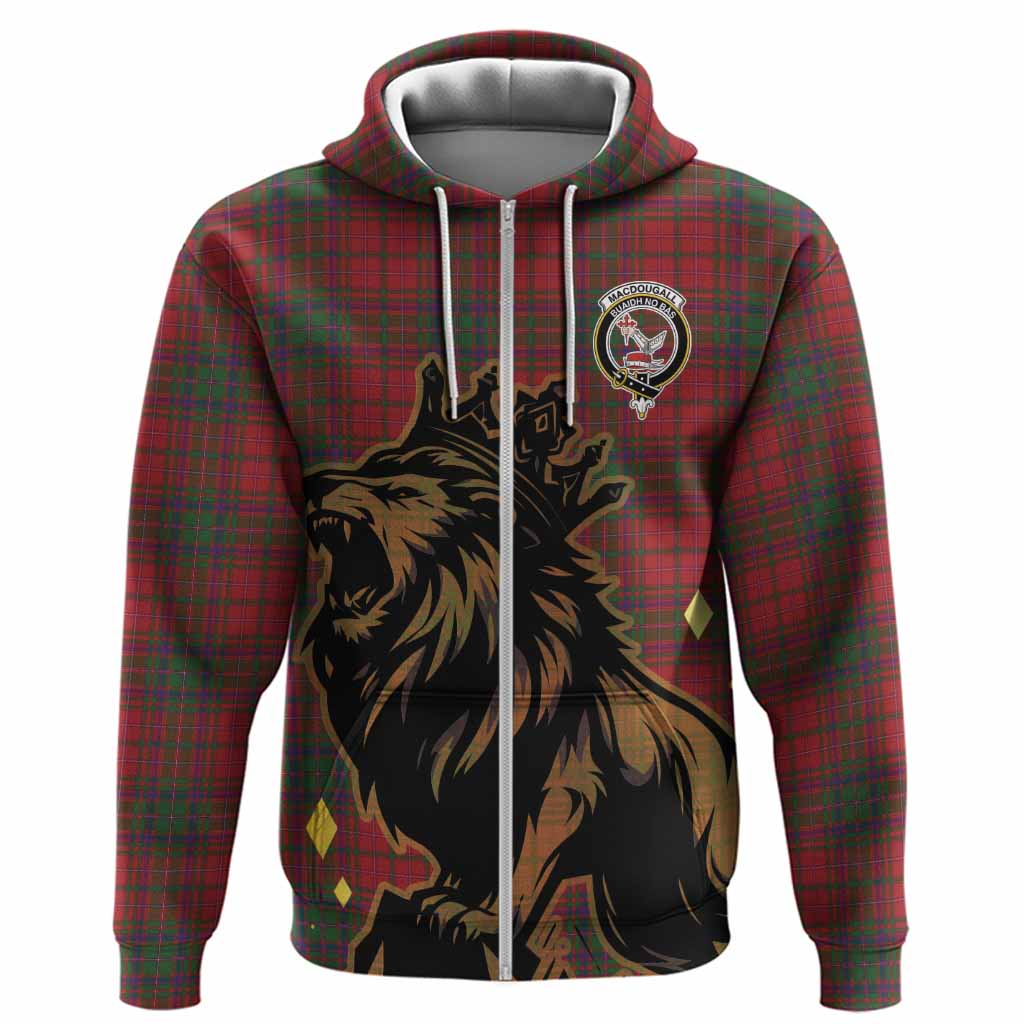 MacDougall (McDougall) Tartan Family Crest Hoodie Crowned Lion Roaring