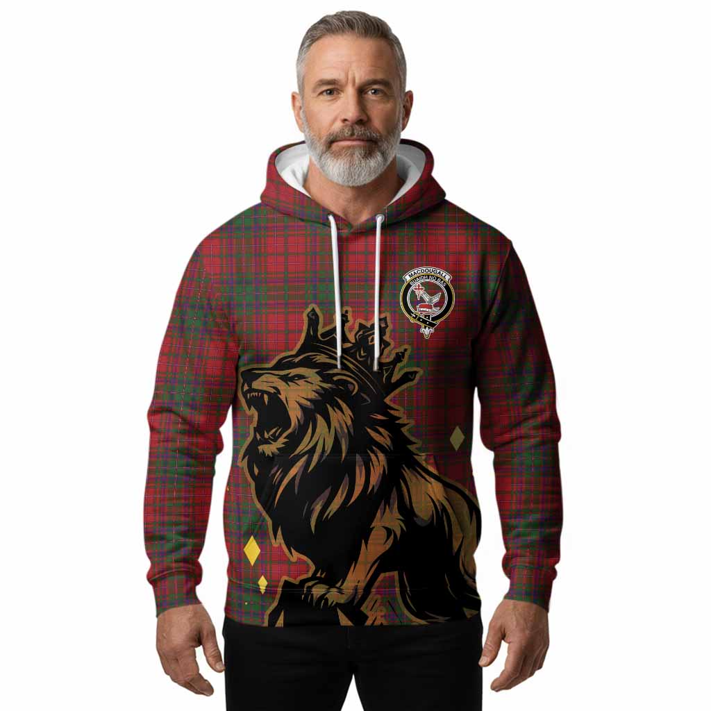 MacDougall (McDougall) Tartan Family Crest Hoodie Crowned Lion Roaring