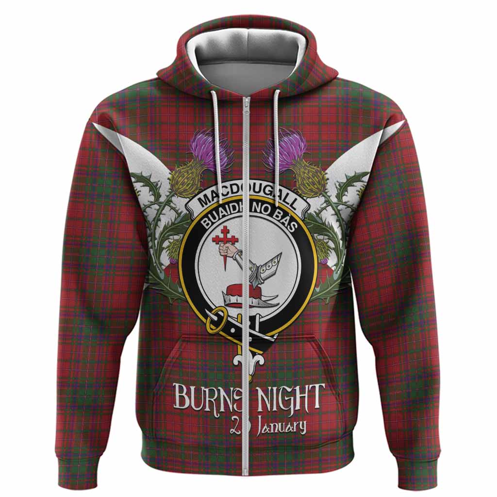 MacDougall (McDougall) Tartan Family Crest Hoodie Scottish Burns Night Thistle Floral