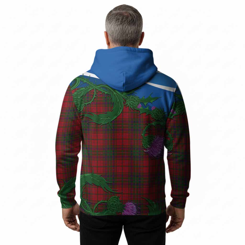 MacDougall (McDougall) Tartan Family Crest Hoodie Thistle in Minimalism