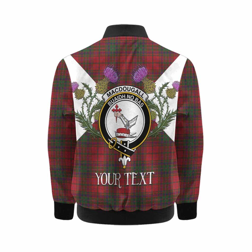 MacDougall (McDougall) Tartan Family Crest Kid Bomber Jacket Scottish Burns Night Thistle Floral