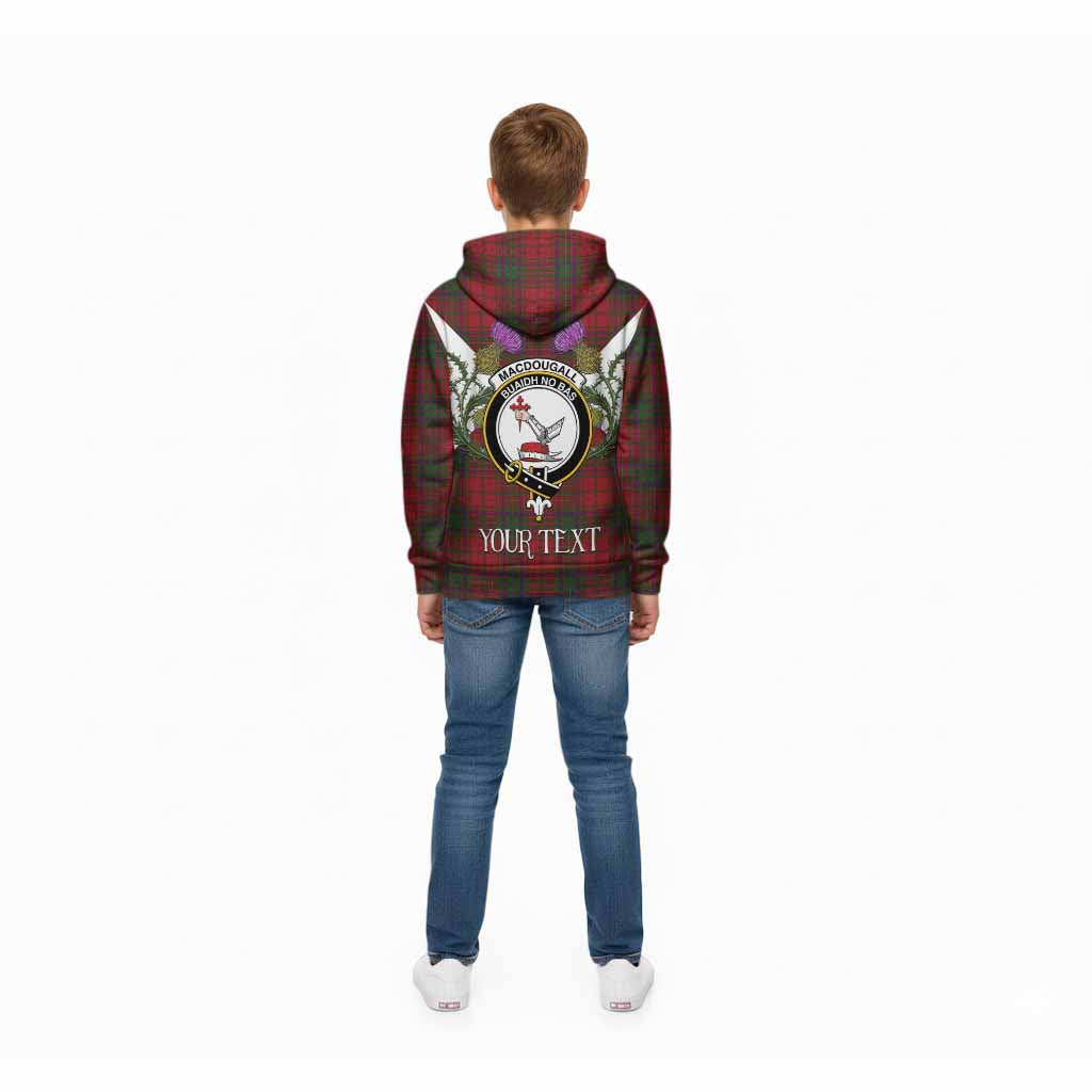 MacDougall (McDougall) Tartan Family Crest Kid Hoodie Scottish Burns Night Thistle Floral