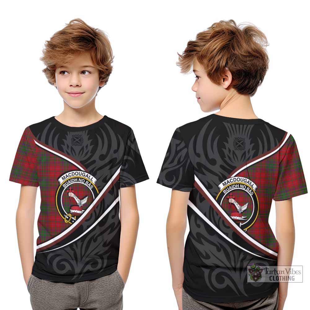 MacDougall (McDougall) Tartan Family Crest Kid T-shirt Celtic Scottish Thistle Floral - Tartan Vibes Clothing