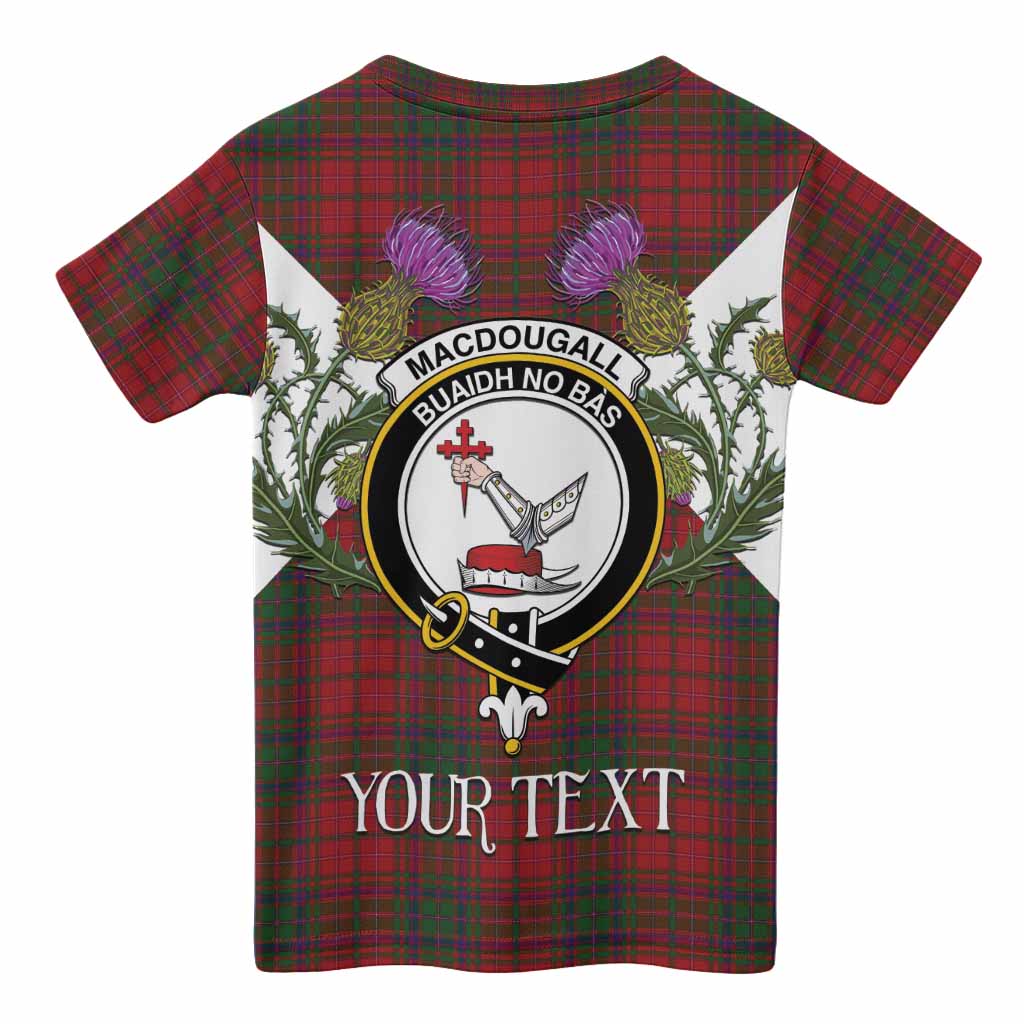 MacDougall (McDougall) Tartan Family Crest Kid T-shirt Scottish Burns Night Thistle Floral