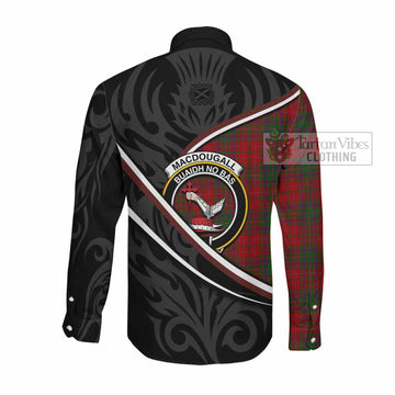 MacDougall (McDougall) Tartan Family Crest Long Sleeve Button Shirts Celtic Scottish Thistle Floral