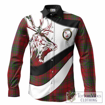 MacDougall (McDougall) Tartan Family Crest Long Sleeve Button Shirts Scottish Red Deer Curves Style