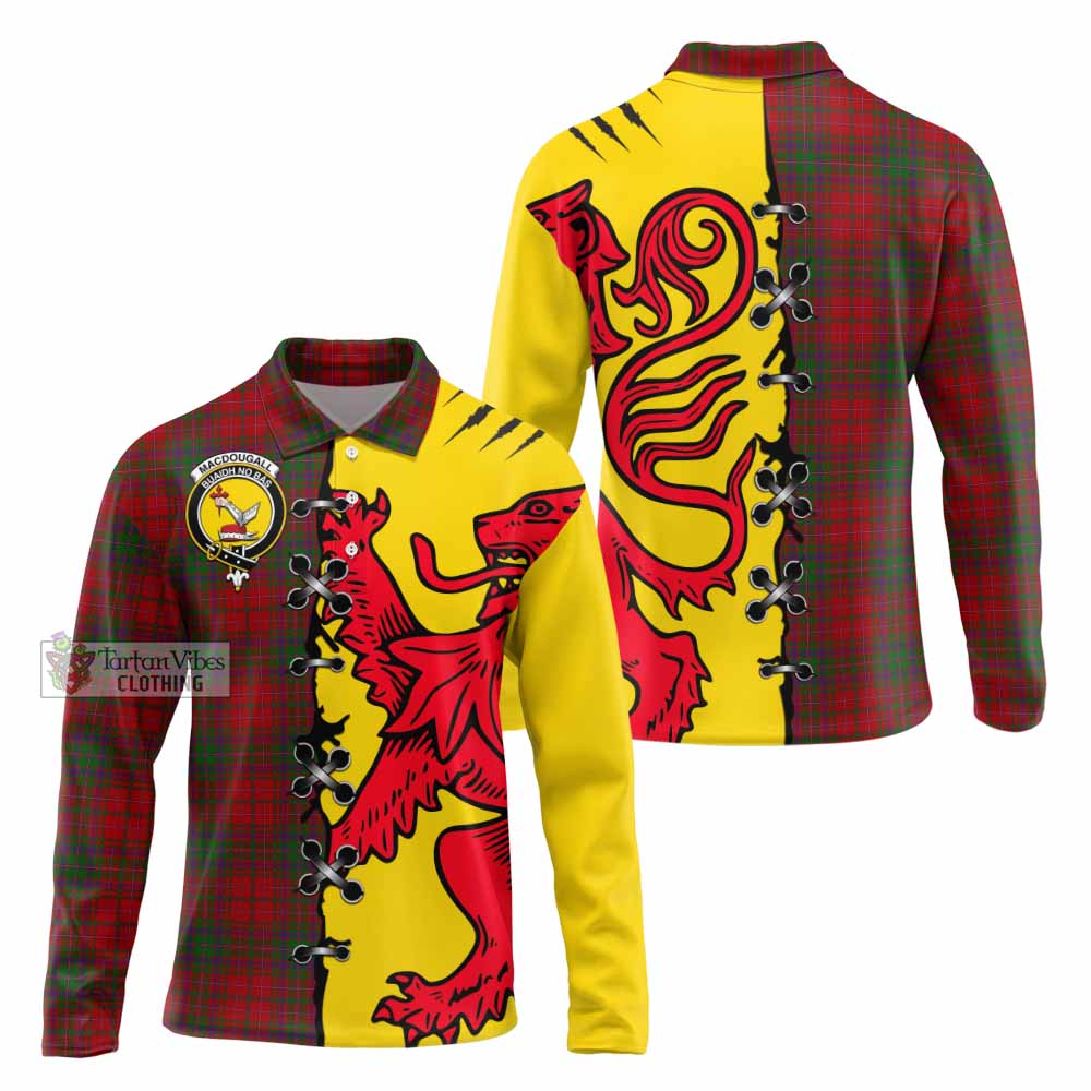 MacDougall (McDougall) Tartan Family Crest Long Sleeve Polo Shirt Lion Rampant Honor - Tartan Vibes Clothing