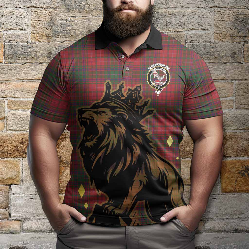 MacDougall (McDougall) Tartan Family Crest Polo Shirt Crowned Lion Roaring