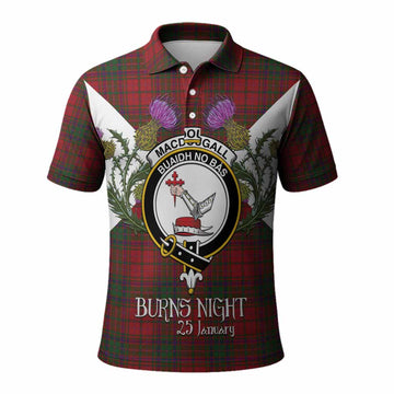 MacDougall (McDougall) Tartan Family Crest Polo Shirt Scottish Burns Night Thistle Floral