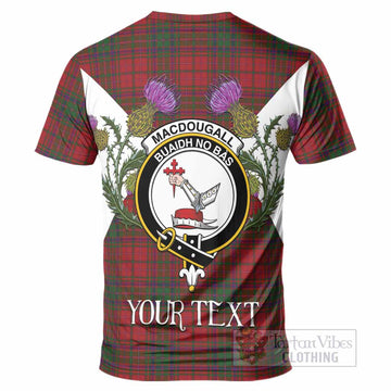 MacDougall (McDougall) Tartan Family Crest T-Shirt Scottish Burns Night Thistle Floral
