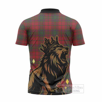 MacDougall (McDougall) Tartan Family Crest Zipper Polo Shirt Crowned Lion Roaring