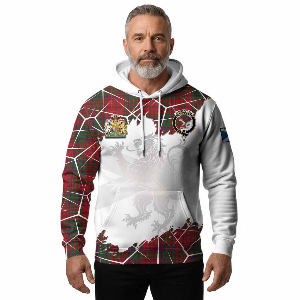 MacDougall (McDougall) Tartan Hoodie with Family Crest and Lion Rampant Grunge Style