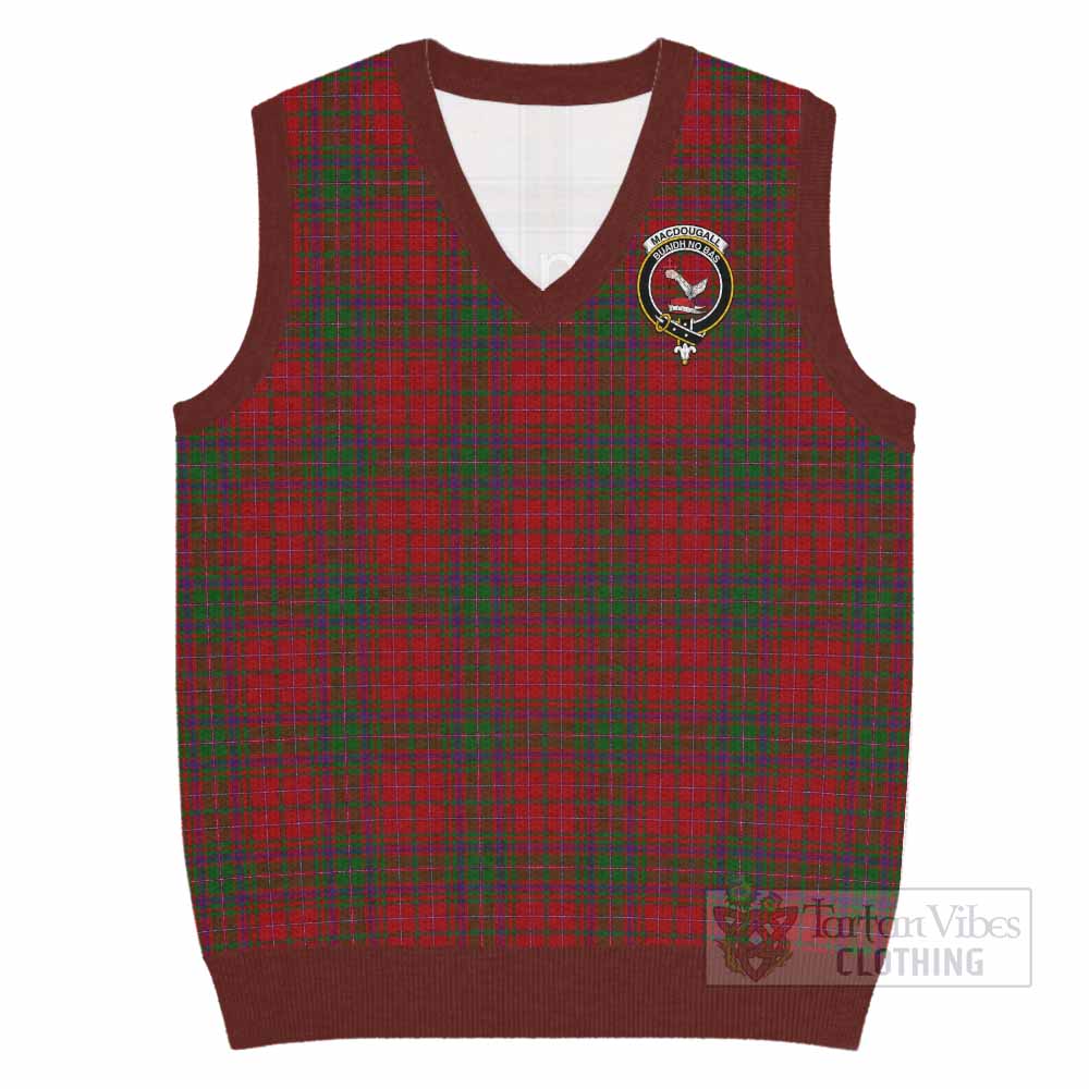 MacDougall (McDougall) Tartan Knitted V-Neck Vest with Family Crest - Tartan Vibes Clothing