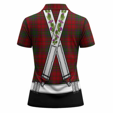 MacDougall (McDougall) Tartan Lederhosen Costume Women Polo Shirt Scotland Thistle Floral