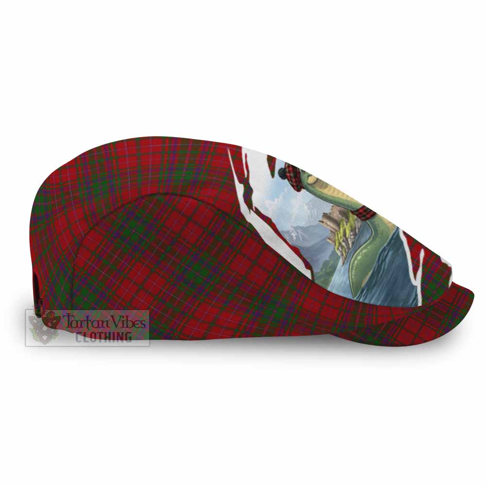 MacDougall (McDougall) Tartan Loch Ness Monster Scottish Heritage Art Flat Cap, Jeff Cap