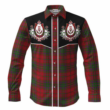 MacDougall (McDougall) Tartan Long Sleeve Button Shirts Horseshoe Ornament Men's Shirt S - Tartan Vibes Clothing
