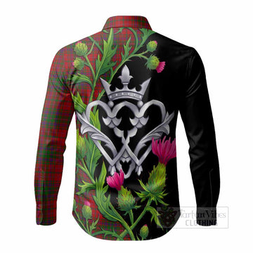 MacDougall (McDougall) Tartan Luckenbooth Long Sleeve Button Shirts Silver Heart Crown Thistle Floral - Tartan Vibes Clothing