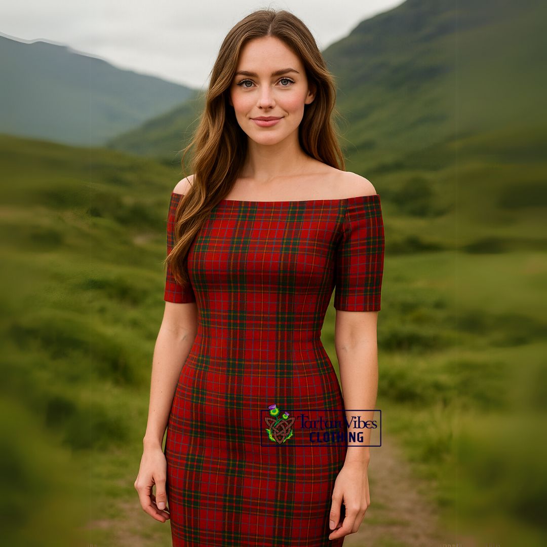 MacDougall (McDougall) Tartan Off Shoulder Lady Dress