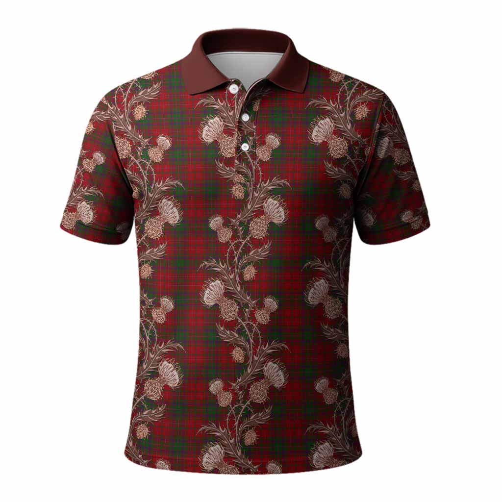 MacDougall (McDougall) Tartan Polo Shirt Seamless Scottish Thistle Flowers