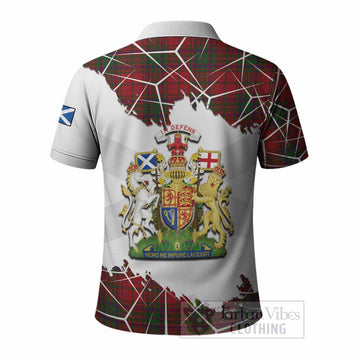 MacDougall (McDougall) Tartan Polo Shirt with Family Crest and Lion Rampant Grunge Style