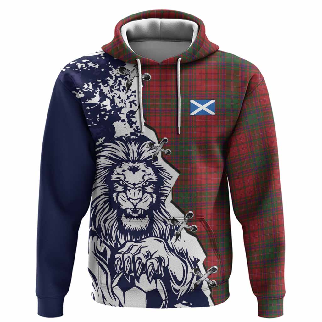 MacDougall (McDougall) Tartan Scottish Hoodie Angry Lion With Soccer Ball Style