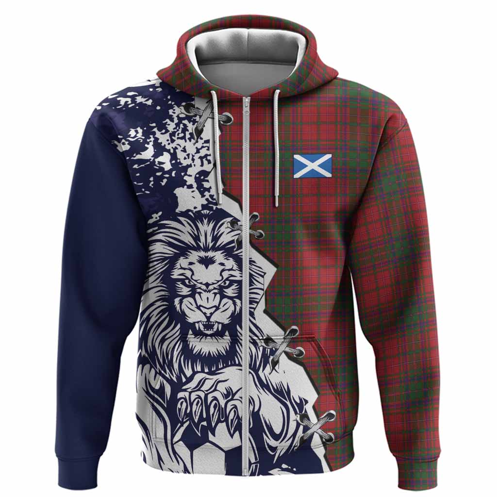 MacDougall (McDougall) Tartan Scottish Hoodie Angry Lion With Soccer Ball Style
