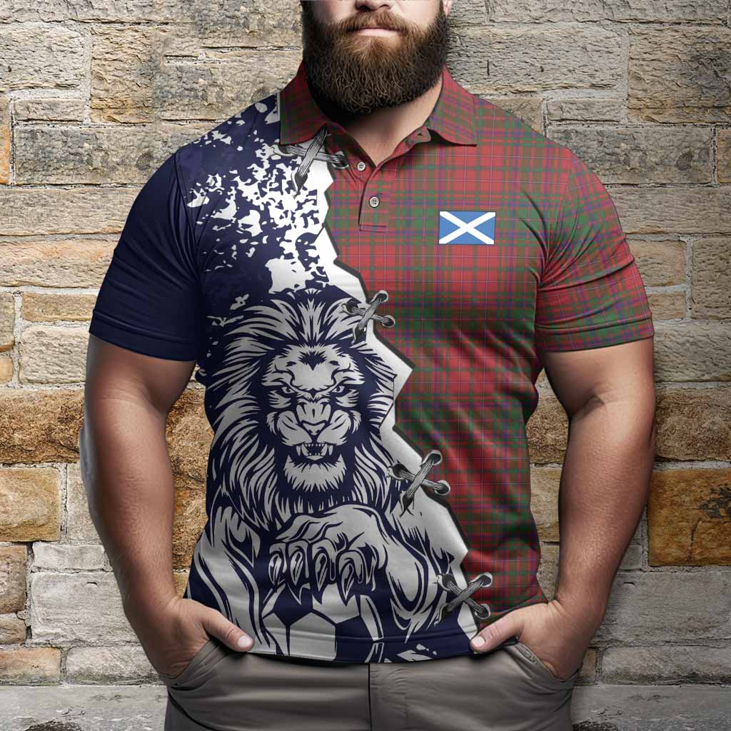 MacDougall (McDougall) Tartan Scottish Polo Shirt Angry Lion With Soccer Ball Style